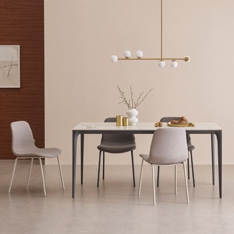 한샘 도노 세라믹 엣지 와이드 식탁 1600 (슬림의자4개)_이미지