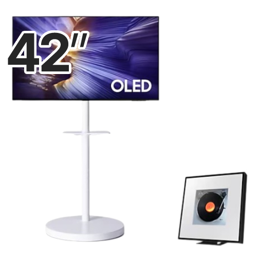 삼성전자 올레드 KQ42SF90AEXKR 이동형 패키지 + 뮤직 프레임 HW-LS60D (삼성 무빙(선반)+스피커)_이미지