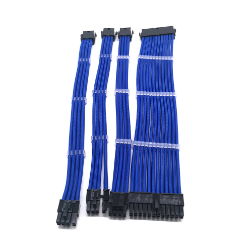 조이쿨 컴퓨터용 고급 연장 슬리빙 케이블 BLUE (JC-PCEX BLUE SET, 0.3m)_이미지