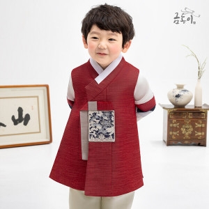 금동이 한복 AM204 남빨강용보 아동한복 남아한복_이미지