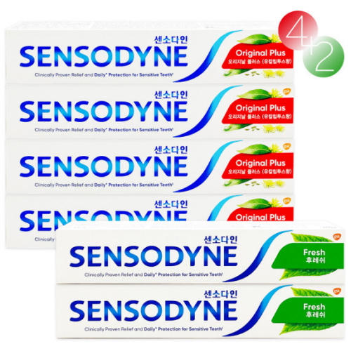 글락소스미스클라인 센소다인 오리지널 플러스 100g 4개 + 후레쉬민트 100g 2개 [1세트]