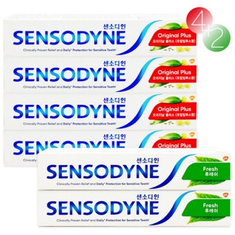<b>센소다인</b> <b>오리지널</b> 플러스 100g x 4개 + 후레쉬 100g x 2개