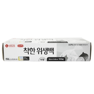 롯데이라이프 착한 위생팩 30x40cm (대) 100매 (1개(100매))