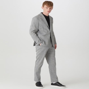  헤지스 남성 체크 린넨혼방 셋업_0ZJA0B406G2