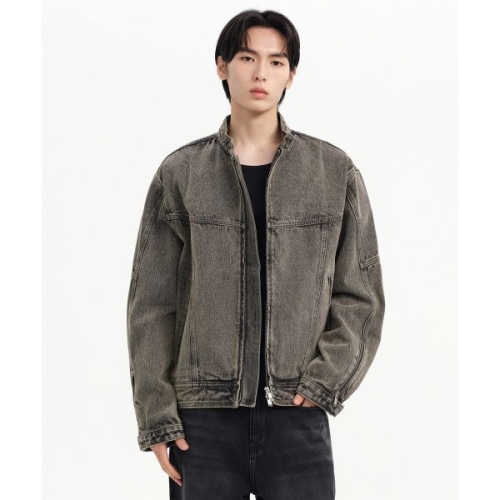 무신사 무신사 스탠다드 스탠다드 스톤 워시드 데님 레이서 재킷 베이지 1624664