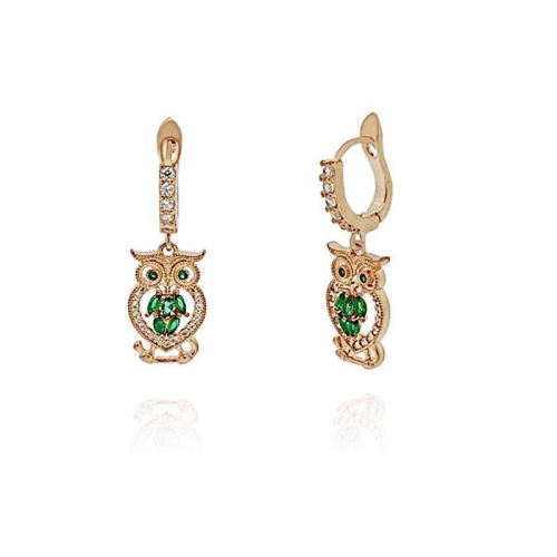 갤러리민 라루체 그린 부엉이귀걸이/원터치/드롭/쥬얼리세트/오피스 2044096_이미지