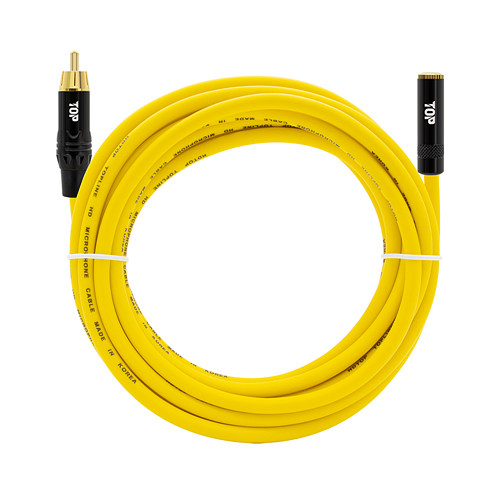 탑라인에이치디 HDTOP RCA to 5.5mm 모노 MM 옐로우 케이블 (0.5m, HT-TP2641)_이미지