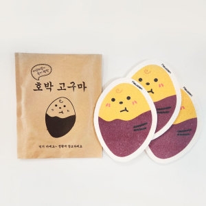 하우지안 생분해 수세미 친환경 천연 제로웨이스트 겨울간식 시리즈 3입