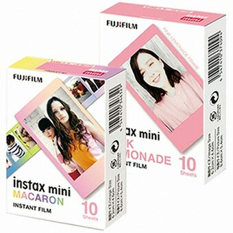 후지<b>필름</b> INSTAX 미니<b>필름</b> 핑크 레모네이드 1팩 + 마카롱 1팩