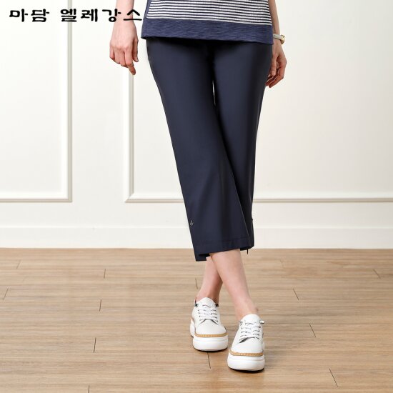 마담엘레강스 해피 썸머 로고 M장식 포인트 7부 팬츠 K242SL05_이미지