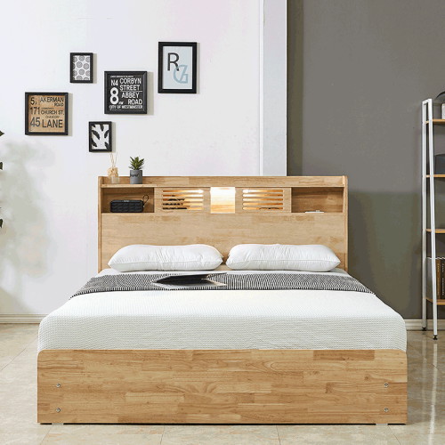 동서가구 네오 다미 미닫이 수납형 LED 침대 SS (독립스프링)