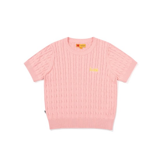 코닥어패럴 컬러아이 케이블 반팔 니트 우먼 K4122LKT11PNK_이미지