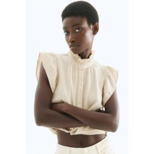 모슬린 버터플라이 슬리브 블라우스 베이지 1288339004_이미지