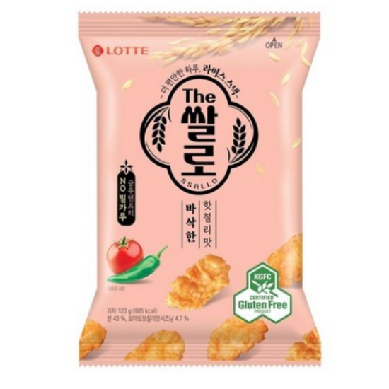 롯데웰푸드 The쌀로 바삭한 핫칠리맛 120g (12개)