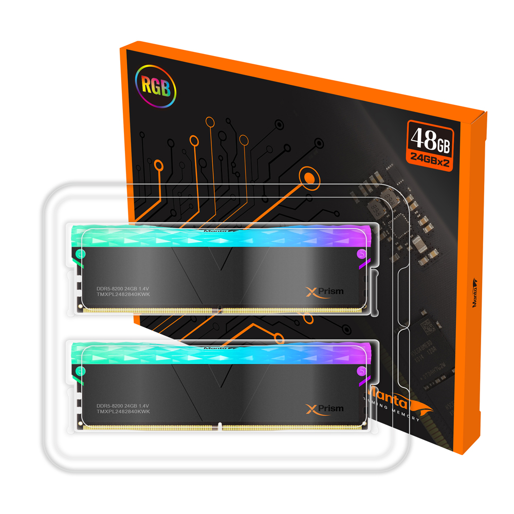 V-Color Manta DDR5-8200 CL40 XPrism RGB 블랙 패키지 (48GB(24Gx2))_이미지