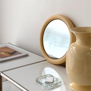 더프리그 우드 빈티지 라운드 엔틱 무드 인테리어 원형 거울