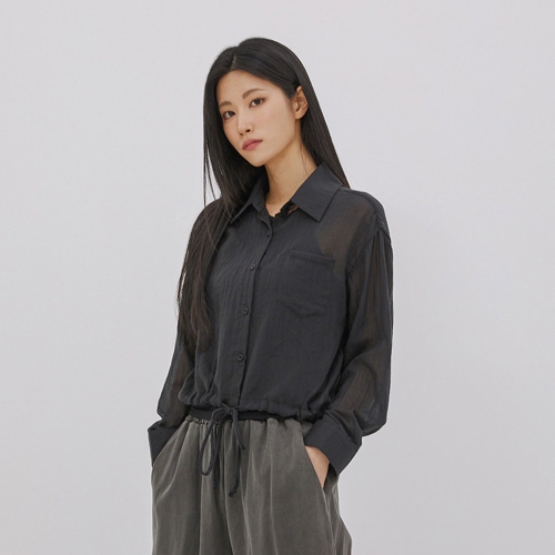 애드혹 여성 루즈스트링 셔츠 IVORY HA6SS6A-22