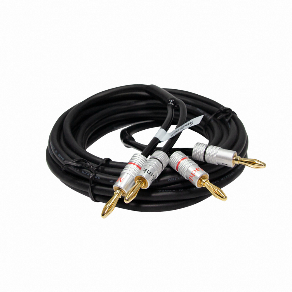 마하링크 국산 블랙 30C 바나나플러그 케이블 (ML-3PN15, 15m)_이미지