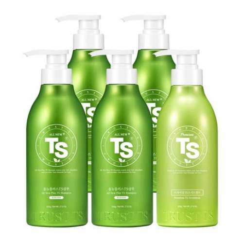 올뉴플러스 TS 샴푸 500g 4개+프리미엄 TS 트리트먼트 500g 5종세트