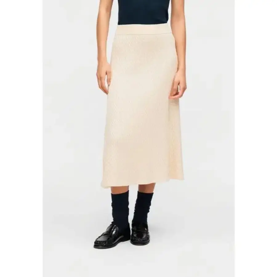 타미힐피거 CABLE FINE A-line skirt heather ivory 7500623