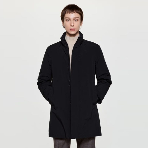 헤지스 남성 블랙 하이넥 구스다운 코트_HZCO5D460BK_이미지