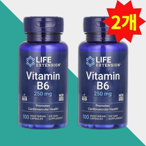 라이프익스텐션 비타민B6 250mg 100캡슐 (2개)_이미지