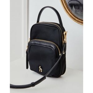 LF 헤지스 액세서리 CRYSTAL PUPPY 블랙 나일론 더블지퍼 큐빅장식 크로스 미니백 HIWA4E430BK 362372 XXX F..