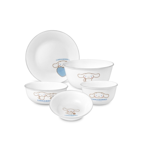 코렐 시나모롤 1인 한국형 원형 면기 홈세트 5P