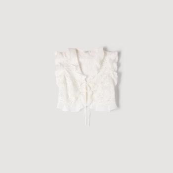 산드로 기퓌르 레이스 짧은 상의 Wei SFPTO00942