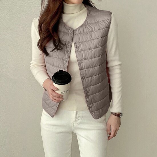 심플 오리털 경량 다운 베스트 O2411PV002D