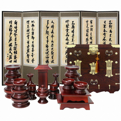박씨상방 남원 오리목 실용제기 23P (+병풍(고화)+제기함(왕관메이플))