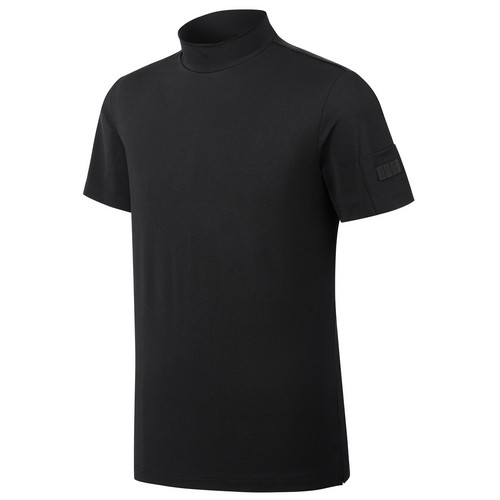  엘르골프 소매 우븐 믹스 목크넥 티셔츠 6I35401