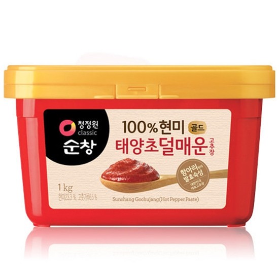 대상 청정원 순창 100% 현미 태양초 덜매운 고추장 1kg (2개)