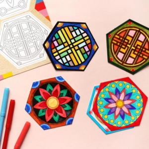 컬러링 전통무늬패1장 5p DIY 만들기놀이터 도토리클래스