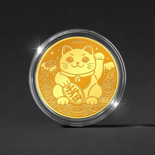 골드팡 복냥이 마네키네코 순금코인 0.1g (1개)_이미지