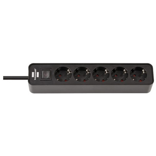 이컬러 5구 메인 스위치 고용량 멀티탭 블랙