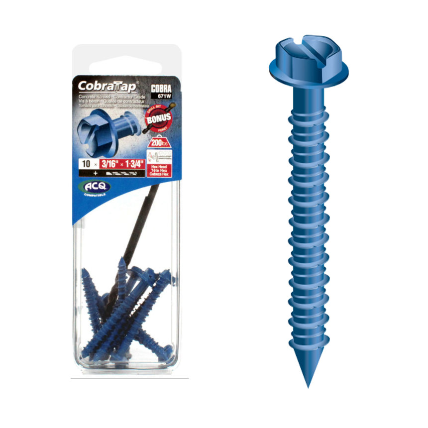 코브라 육각헤드 콘크리트피스 6.4 x 57.2mm