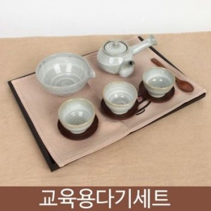 청화베이지 3인찻상 교육용 다기세트 유아용세트