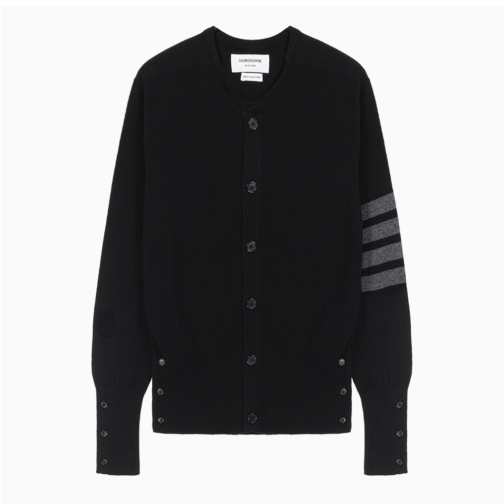 톰브라운 사선 완장 캐시미어 크루넥 가디건 MKC314B 00011 001