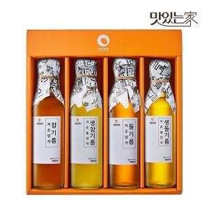  대현상회 저온압착 참기름 들기름 180ml 4종 선물세트 [1개]