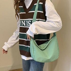 셀러허브 패션 JHP10894_51IL 와플 반달 크로스백 캔버스백 슬링백