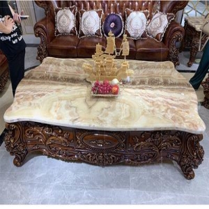  아일랜드식탁 영국엔틱가구 호화 빌라 유럽식 티테이블 수입 천연 흑룡옥 대리석 거실 테이블