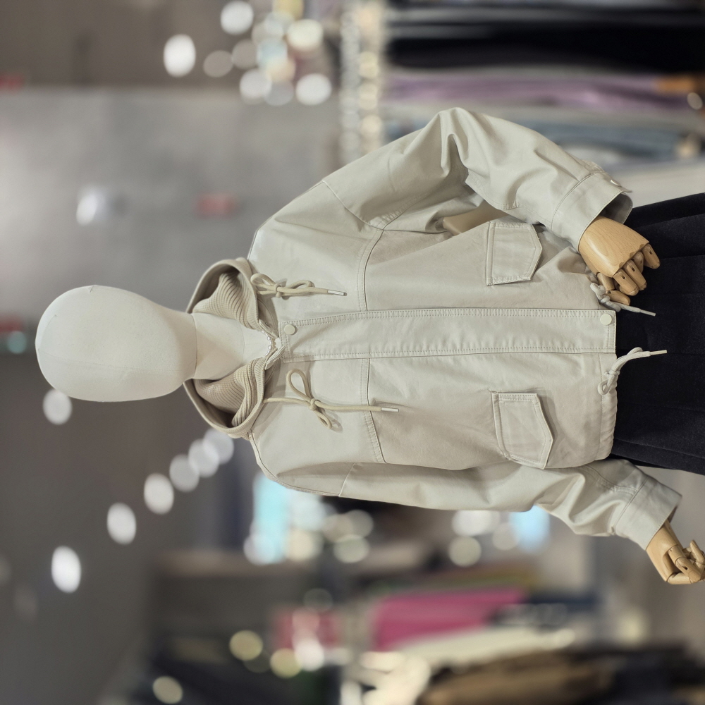 트렌드컬렉션 니트 후드 레자 점퍼 TRJL26341