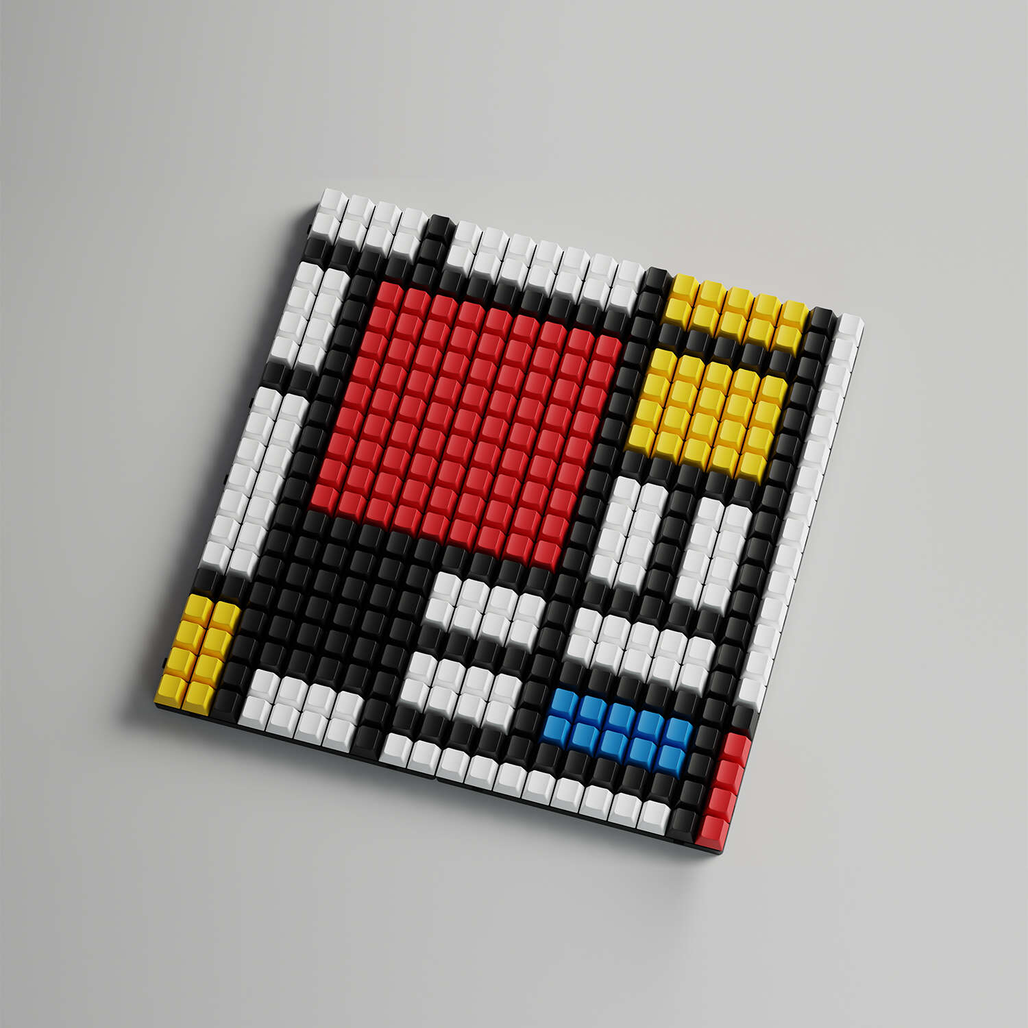 앱코 DIY 키캡 액자 명화 시리즈 400x400mm (빨강, 파랑, 노랑의 구성)_이미지