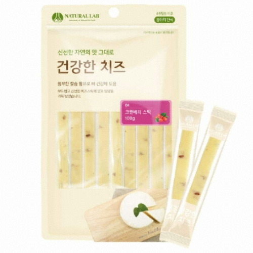 네츄럴랩 독 건강한 치즈 크랜베리 스틱 100g (8.3g x 12p)이미지입니다. 누르면 해당 게시물로 새창이동합니다.