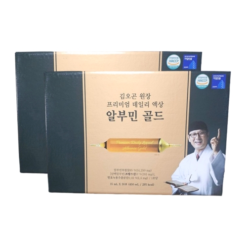 엔에이치바이오 김오곤 원장 프리미엄 데일리 액상 알부민 골드 15ml 30포 (2개)_이미지