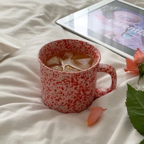 컬러팝 스플래쉬드 머그잔 4종 무광 카페 컵 선물 신혼 레드핑크