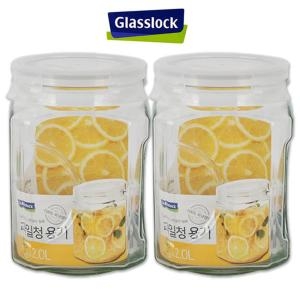 캐니스터 2조세트 과일청용기 유리병 매실병 양념병 술병 유리용기 보관용기 잡곡통