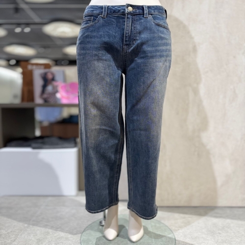 게스 여성 진청 커브드 와이드 청바지P3D9105