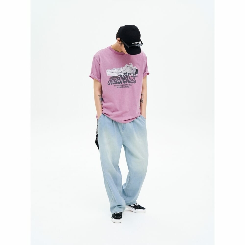 에잇세컨즈 풀밴딩 와이드핏 데님 팬츠 스카이 블루 265721BPKQ_이미지